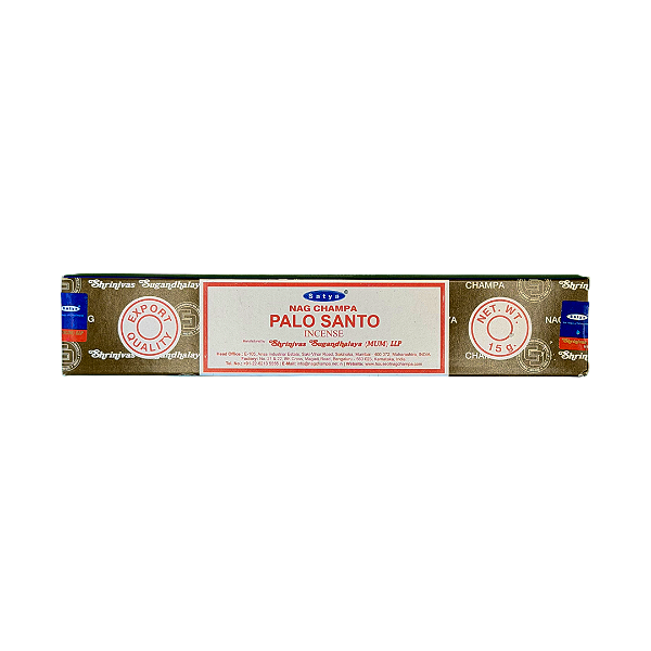 Incenso Satya Nag Champa Palo Santo 15g (12 Varetas)