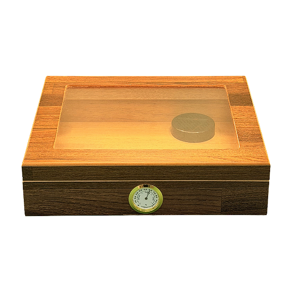 Caixa Umidora para 12 Charutos com Higrômetro e Umidificador – Cedro