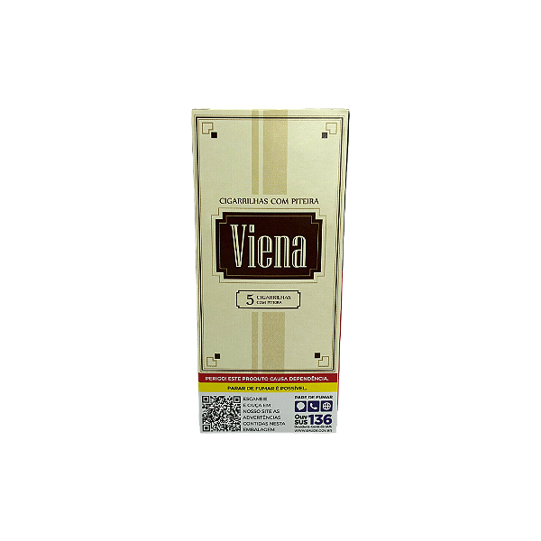 Cigarrilha Viena com Piteira - Petaca com 5