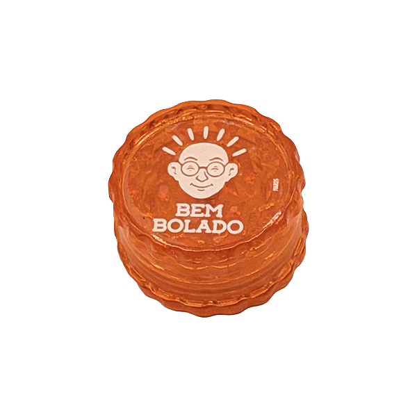 Dichavador Policarbonato Laranja Transparente 3 Partes 40x25mm Bem Bolado