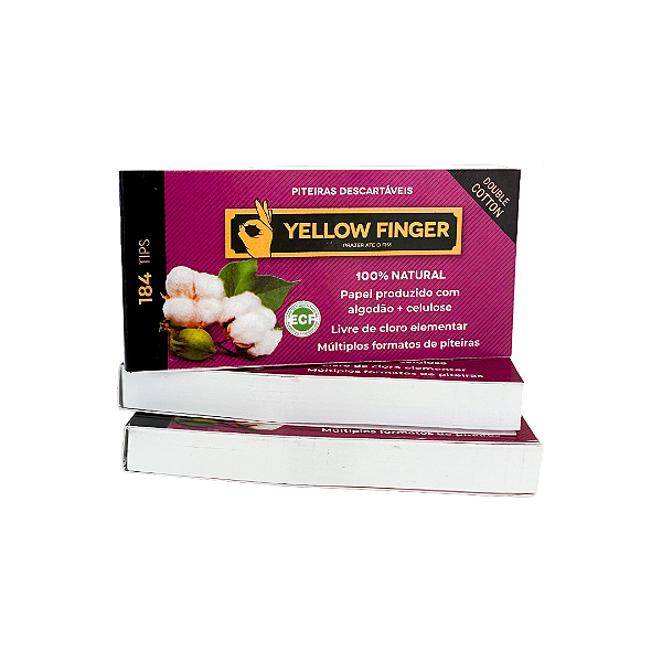 Piteira De Papel Cotton Double 184 Tips Yellow Finger