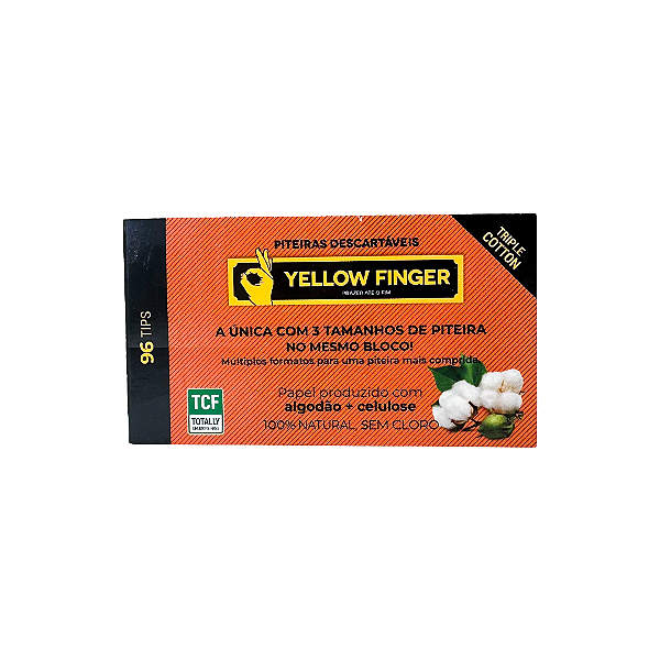 Piteira de Papel Triple Cotton 96 Tips Yellow Finger