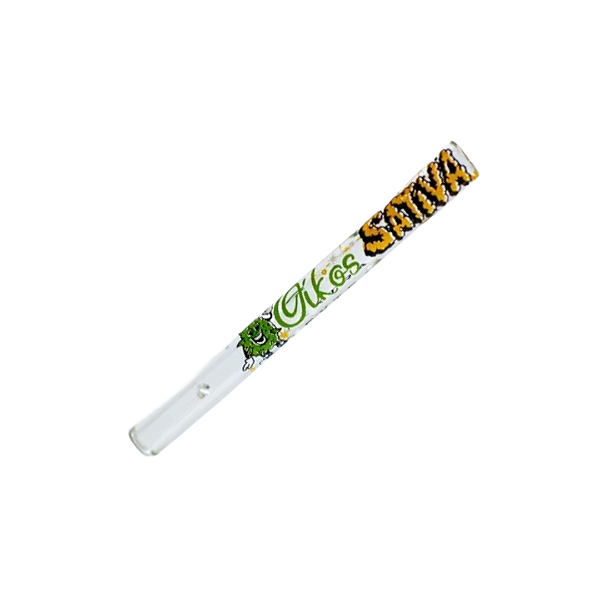 Piteira De Vidro Longa 70x5mm Bocal Achatado Oikos Sativa