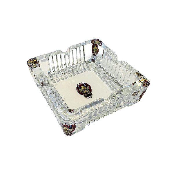 Cinzeiro de Vidro Quadrado 10,5cm Oikos Dragão