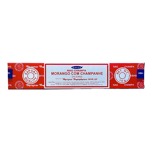 Incenso de Massala Satya Nag Champa Morango com Champanhe 15g