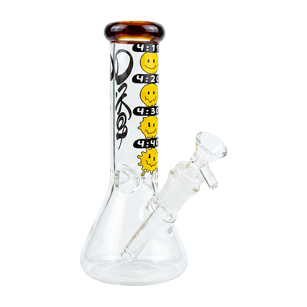 Bong de Vidro Borossilicato Smiles 4:20 com Trava de Gelo 23cm Oikos