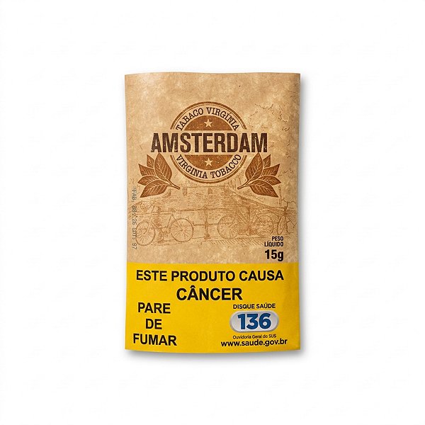 Tabaco Amsterdam Natural Virgínia 15g Orgânico