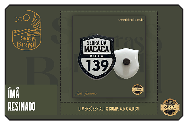 Imã Resinado Placa "P" Serra da Macaca ROTA 139