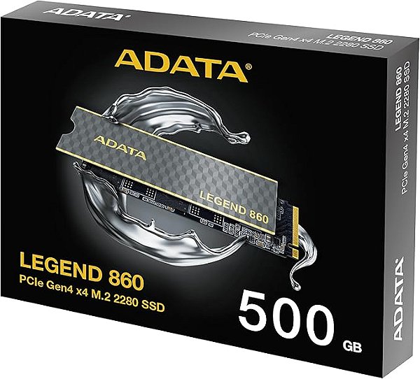 SSD 500GB M2 Nvme 2280 Adata Gen4 X4 Leitura 5000Mbps Gravação 3000Mbps - SLEG-860-500GCS