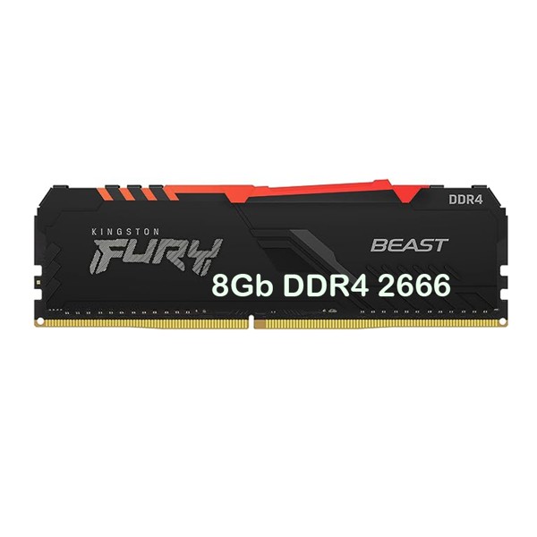 Memoria para Desktop DDR4 8GB 2666Mhz Kingston HyperX Fury Black RGB - KF426C16BBA/8