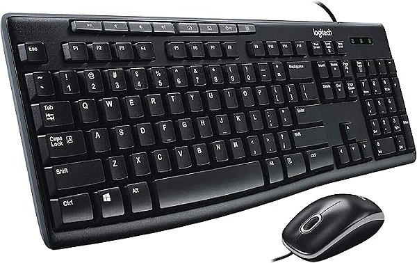 Kit Teclado e Mouse Logitech MK200 USB Cinza - 920-002718