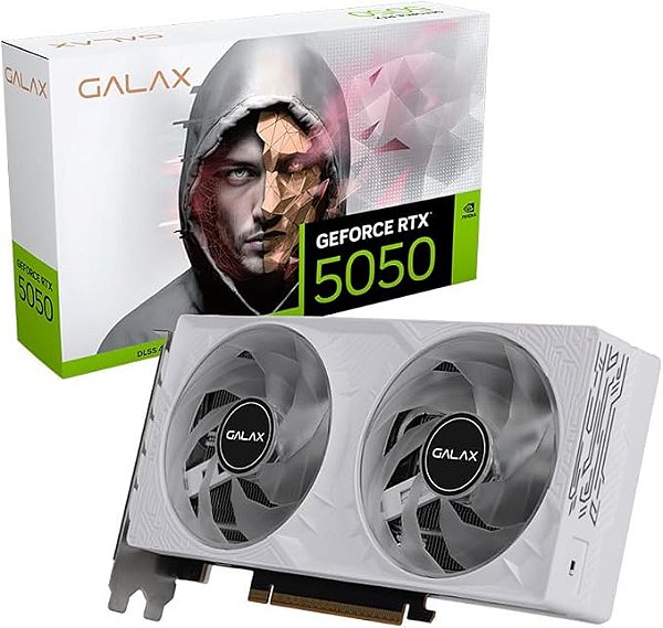 Placa de Vídeo GPU 8GB RTX 5050 1 Click OC White GDDR6 - 128 Bits Galax