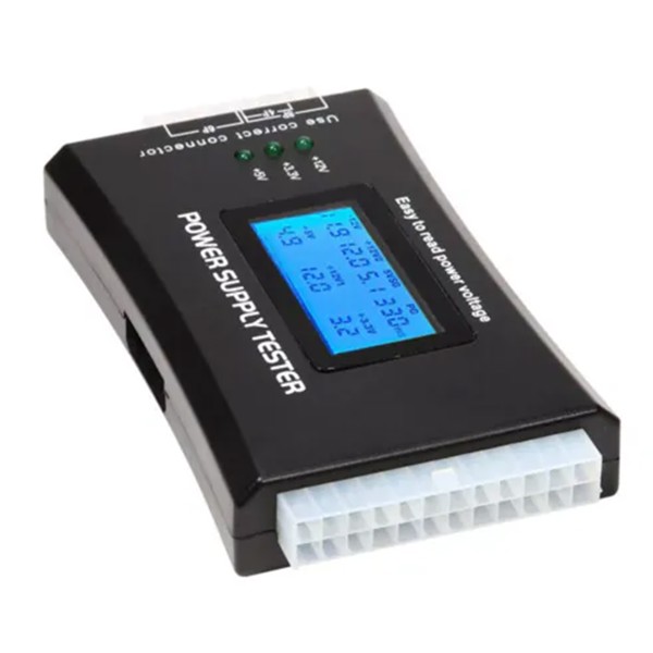 Testador de Fonte Digital Lcd Alimentação Atx 20/24 Pinos Sata