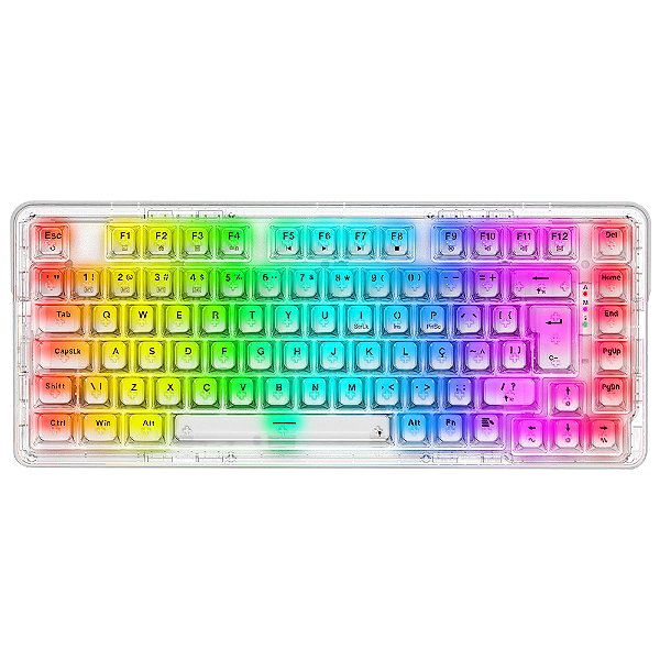 Teclado Redragon ELF Pro Clear Transparente ABNT2 Switch Crystal