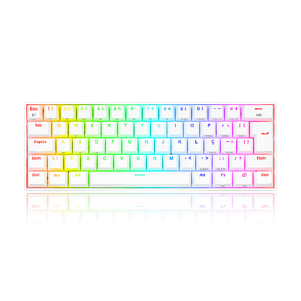 Teclado Redragon Draconic Pro Rgb Branco Switch Azul Abnt2