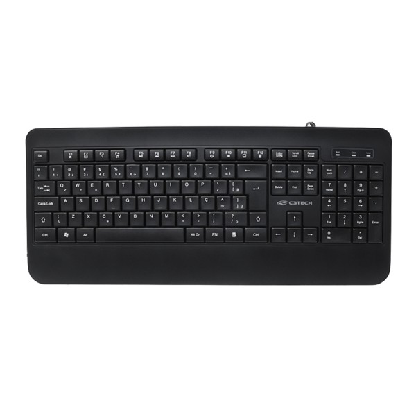 Teclado Multimidia USB KB-M100BK Preto C3Tech