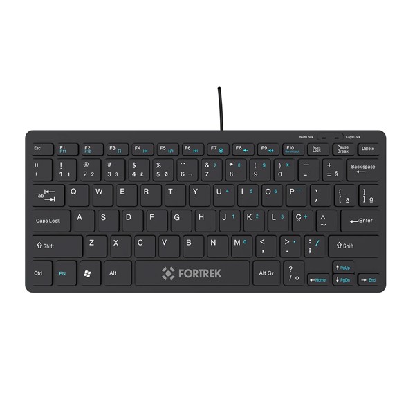 Teclado Mini Office Fortrek K13 USB ABNT2 Preto