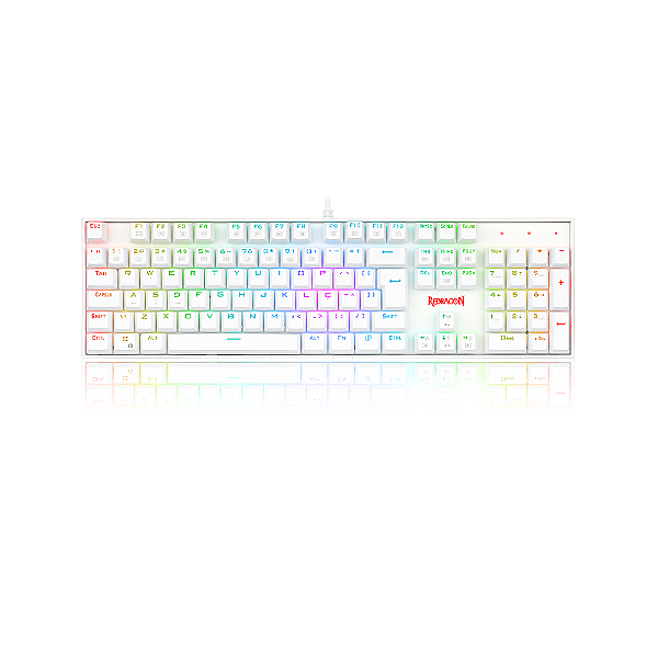 Teclado Mecânico Redragon Mitra Rgb Branco Switch Preto Abnt