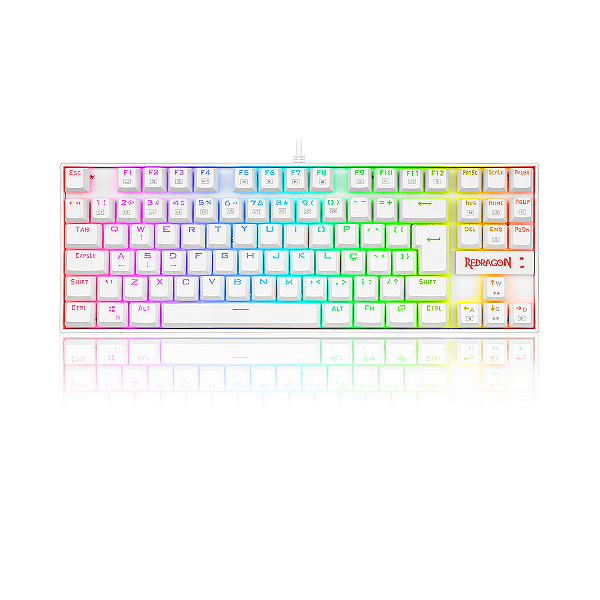 Teclado Mecânico Redragon Kumara RGB Branco Switch Preto