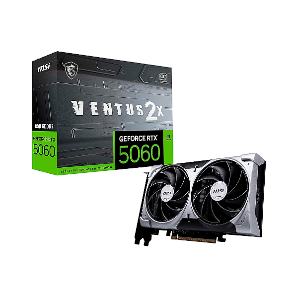 Placa de Vídeo MSI GeForce RTX 5060 8GB Ventus 2x OC Edition GDDR7 912-V537-033