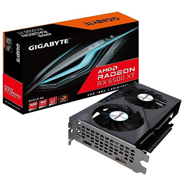 Placa De Vídeo Gigabyte 4gb RX6500XT Eagle GV-R65XTEAGLE-4GD