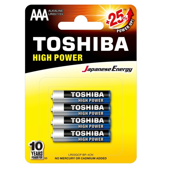 Pilha Alcalina AAA 1,5v LR03GCP (Com 4 Pilhas) Toshiba
