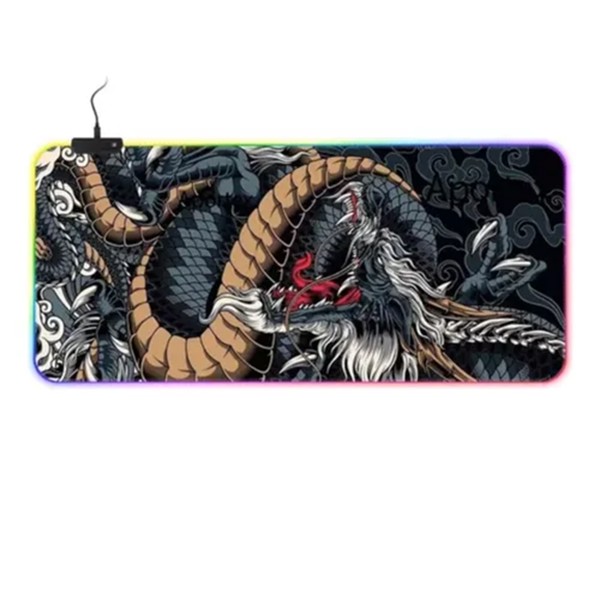 Mousepad Gamer Bi 30x80cm Dragão azul RGB Exbom