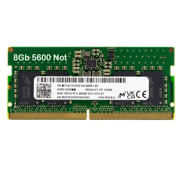 Memoria para Notebook DDR5 8GB 5600Mhz PC5-44800 Micron - MTC4C10163S1SC56BD1