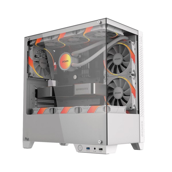 Gabinete Gamer Pcyes Forcefield Twr White Ghost- Gfftwrwg ( Branco )