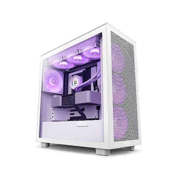Gabinete Gamer Nzxt H7 Flow Rgb Branco Atx Com 4 Fans