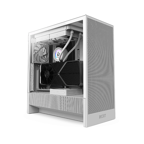 Gabinete Gamer NZXT H5 Flow Mid Tower Compacto Branco
