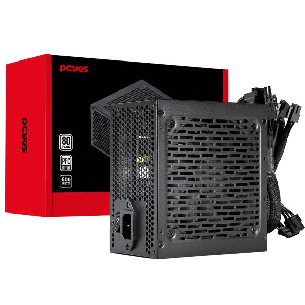 Fonte Gamer Pcyes Shocker 600W 80 Plus White - Pf600Shw