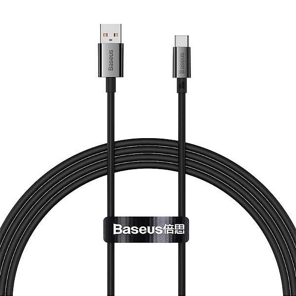Cabo USB A x Tipo C Baseus Superior Series Fast Charging Data Cable 100W 1,5m Preto