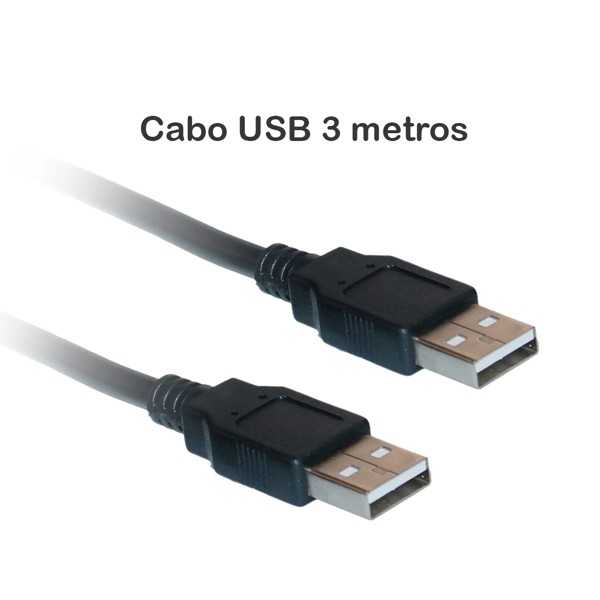 Cabo USB 2.0 A Macho x USB 2.0 A Macho 3 metros