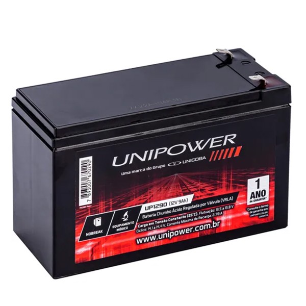 Bateria Selada para Nobreak 12V 9Ah UP1290 - Unipower