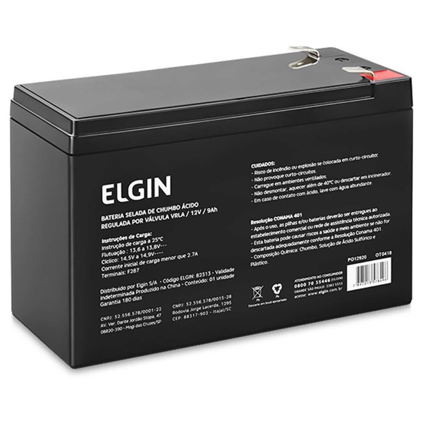 Bateria Selada para Nobreak 12V 9Ah - Elgin 82313