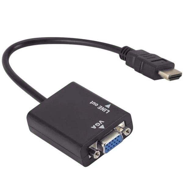 Adaptador de Video HDMI Macho para VGA Femea + Audio P2