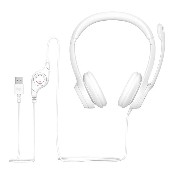 Fone Headset Logitech H390 Branco Plug USB - 981-001285