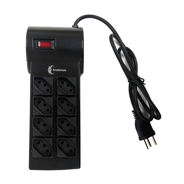 Filtro De Linha Com 8 Tomadas FL-82BK Coletek Energia