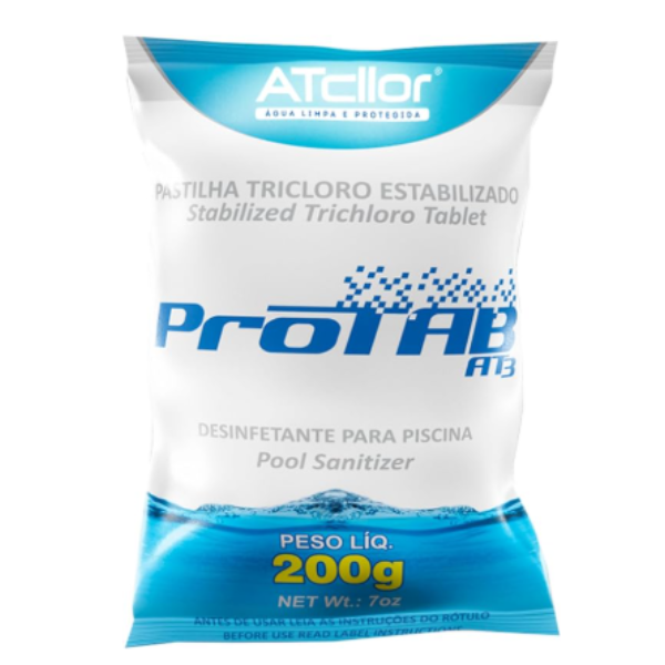 Pastilha 200g Cloro Ativo 90% Protab AT3 - ATCLLOR