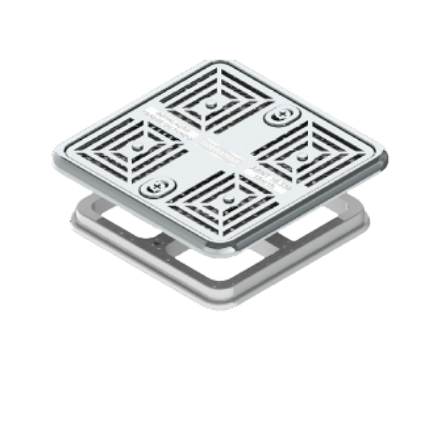 Grade de Fundo c/ Tampa 15x15  Inox 316 Quadrada Flat  Sodramar Antiaprisionamento