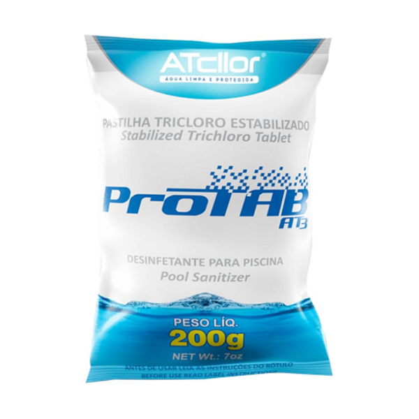 Pastilha 200g Cloro Ativo 90% Protab AT3 Atcllor