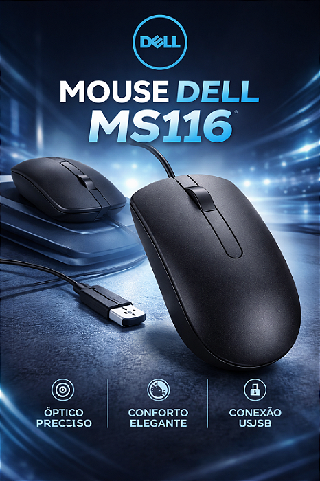 Mouse Dell MS 116 - Preto