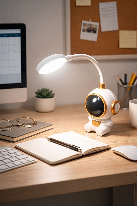 Luminária de Mesa Astronauta LED Decorativa