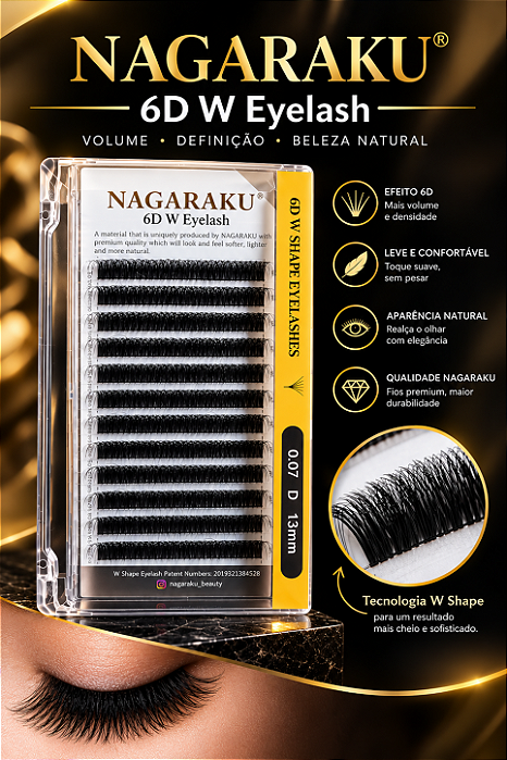 Cilios Nagaraku 6D W Shape Eyelashes - 0.07 D