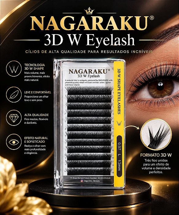 Cilios Nagaraku 3D W Shape Eyelashes - 0.07 L