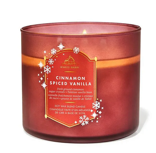Vela aromárica 3 pavios BBW - Cinnamon Spiced Vanilla - Original