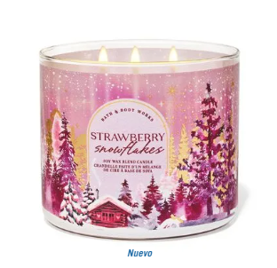Vela Aromática 3 Pavios - Strawberry Snowfalkes - BBW