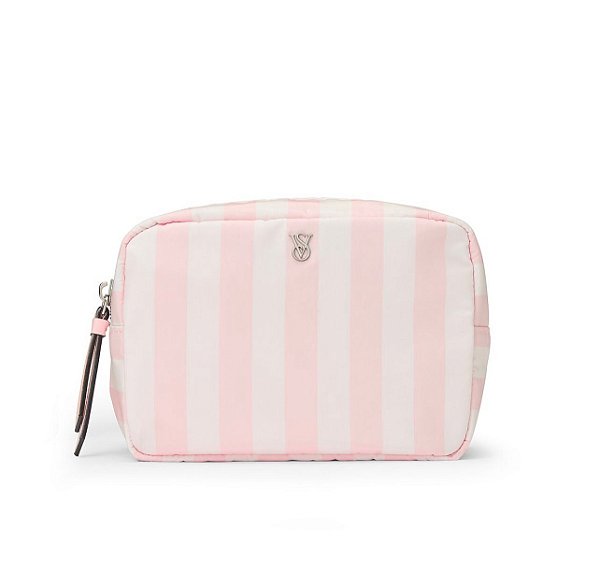 Necessaire Listras rosa e branca - VS Original