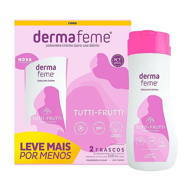 Dermafeme Sabonete Intimo 2 Frasco 200ml Tutti Frutti